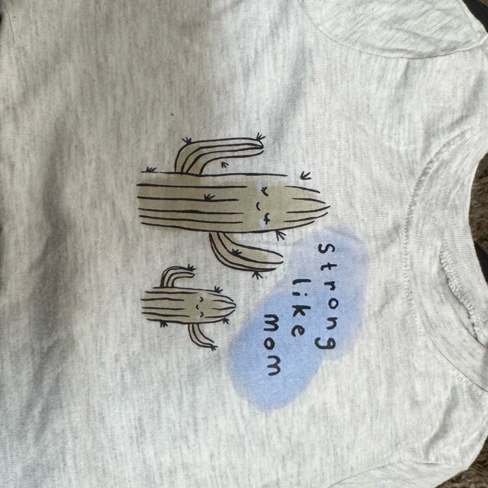 Carter's Gray Tee with Cactus Design